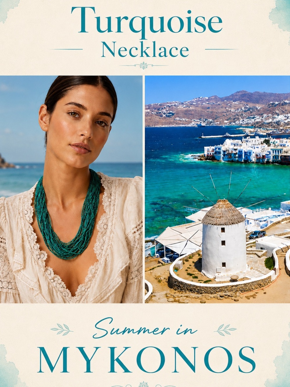 Teal Multi-Strand Beaded Necklace